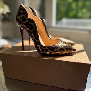Christian Louboutin Leopard Print Stiletto Heels - size 36